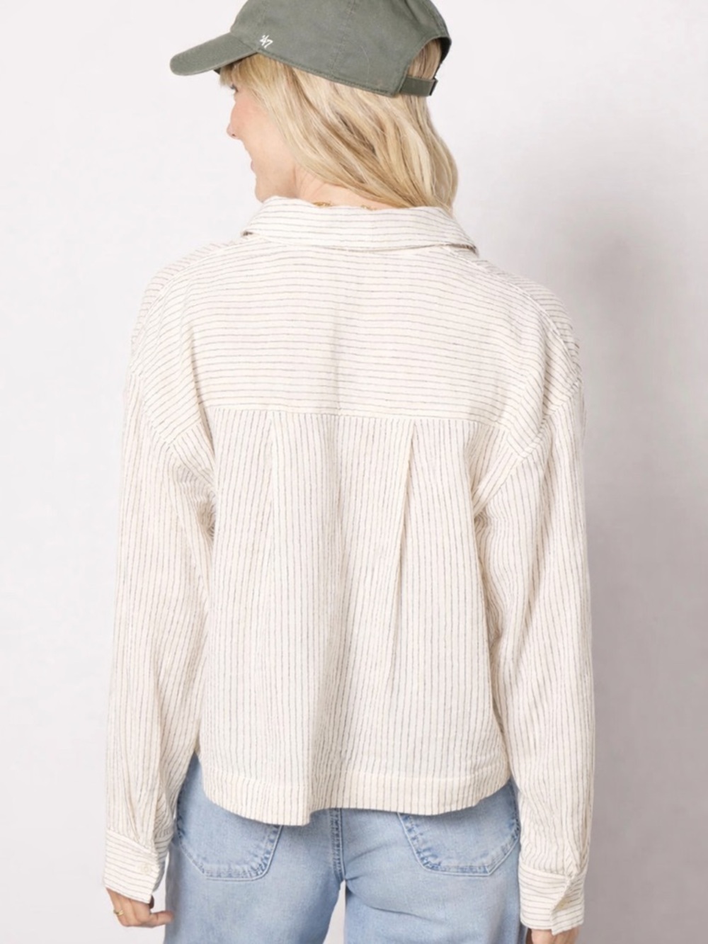 Z Supply Del Mar Striped Cream Shirt - Picture 4 of 9